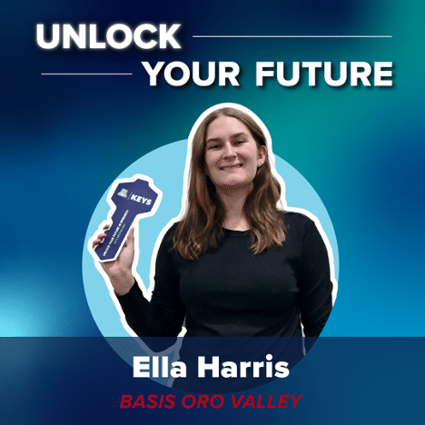 BASIS Oro Valley student holding key to unlock future