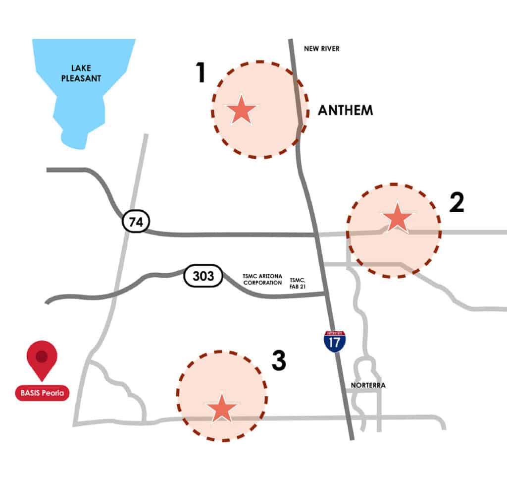 Phoenix North location map