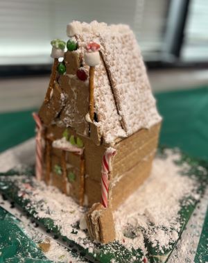 Gingerbread house created by a primary school engineering student